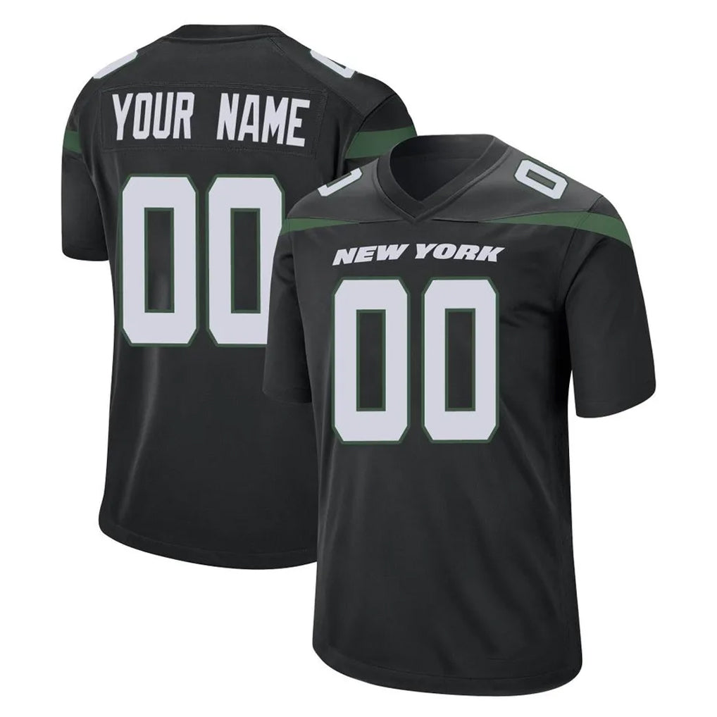Custom NY.Jets Black Home Game Any Name & Numbers CAdoa Stitched Jerseys