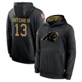 C.Panthers #13 John Metchie III Player Black Salute to Service Pullover Hoodies Limited Game CAdoa Stitched Jerseys