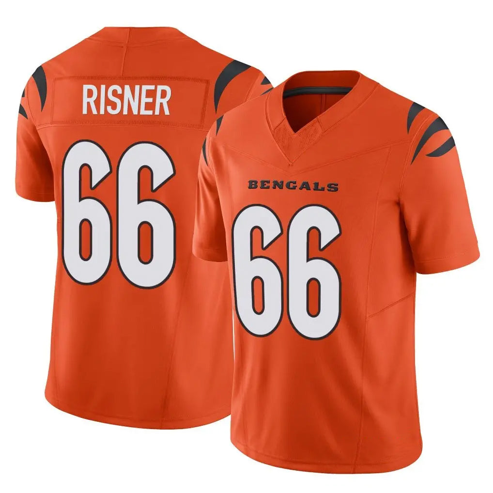 C.Bengals #66 Dalton Risner Player Orange Vapor F.U.S.E. Limited Home Game CAdoa Stitched Jerseys