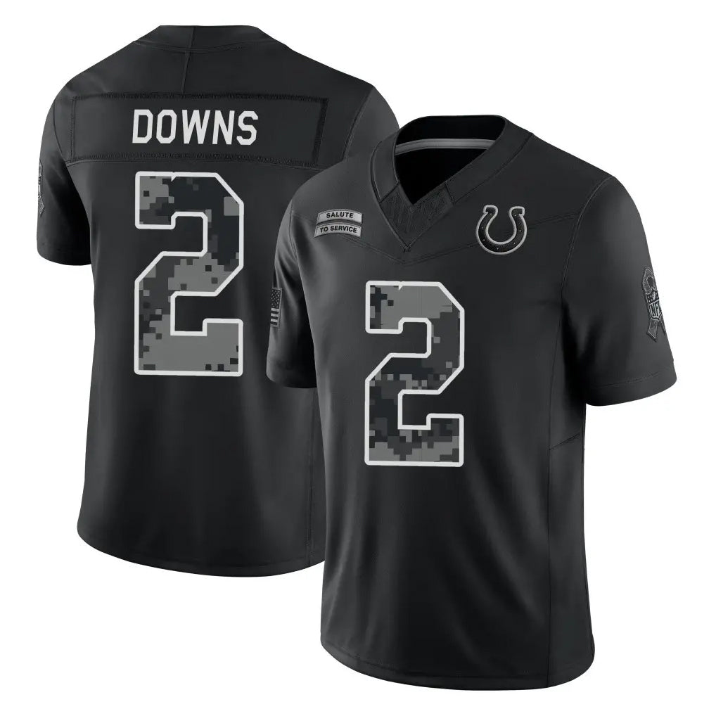 IN.Colts #2 Josh Downs Player Black Limited 2026 Salute to Service Home Game CAdoa Stitched Jerseys