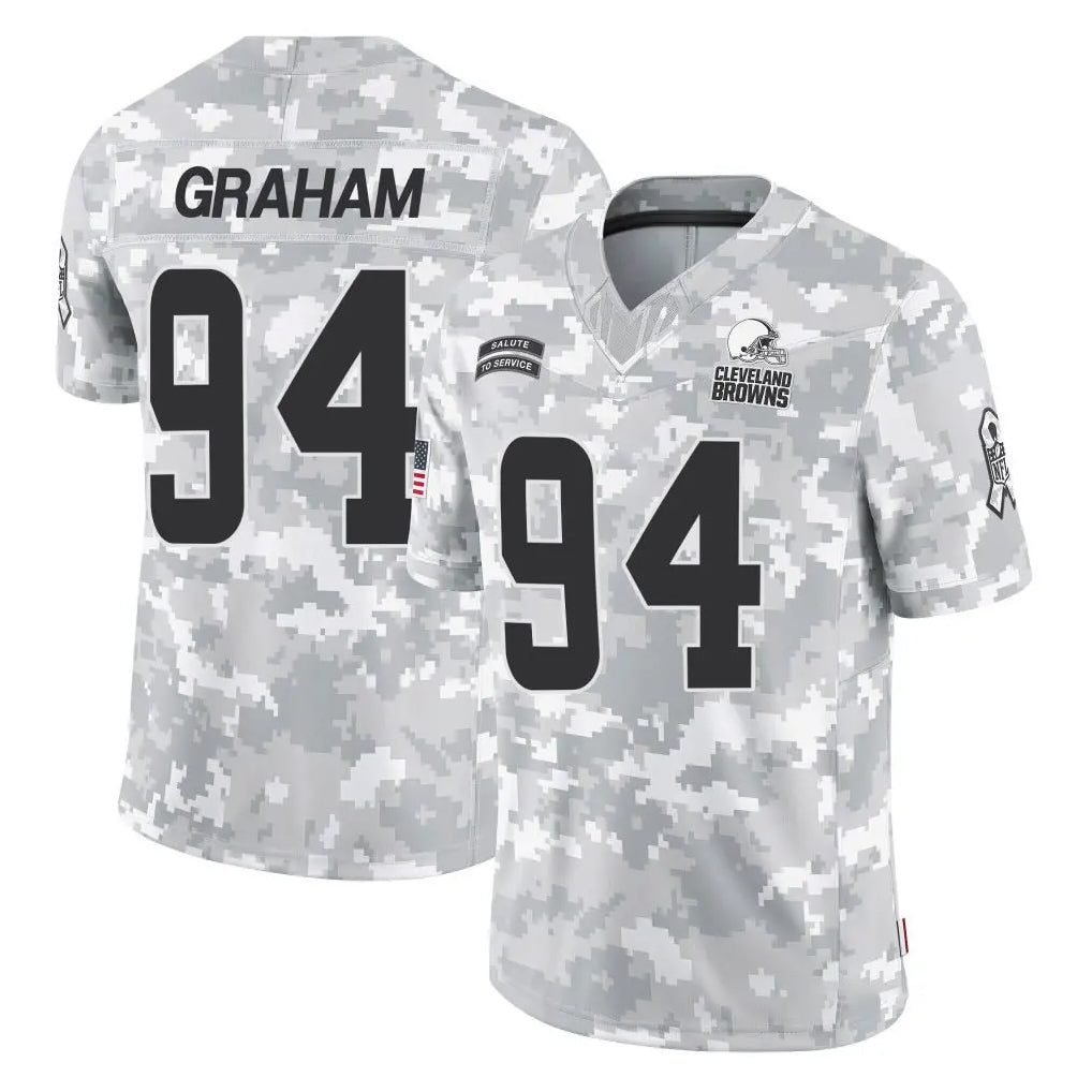 C.Browns #94 Mason Graham Player Arctic Camo Salute to Service Limited Home Game CAdoa Stitched Jerseys