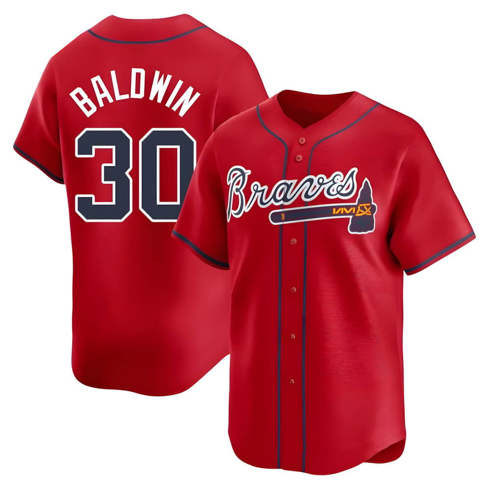 CAdoa A.Braves #30 Drake Baldwin player Red Limited Alternate Stitched Jerseys