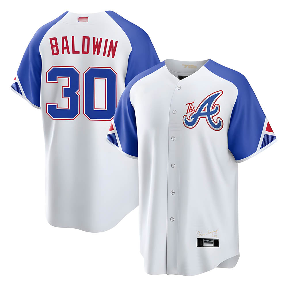 CAdoa A.Braves #30 Drake Baldwin player White City Connect Stitched Jerseys