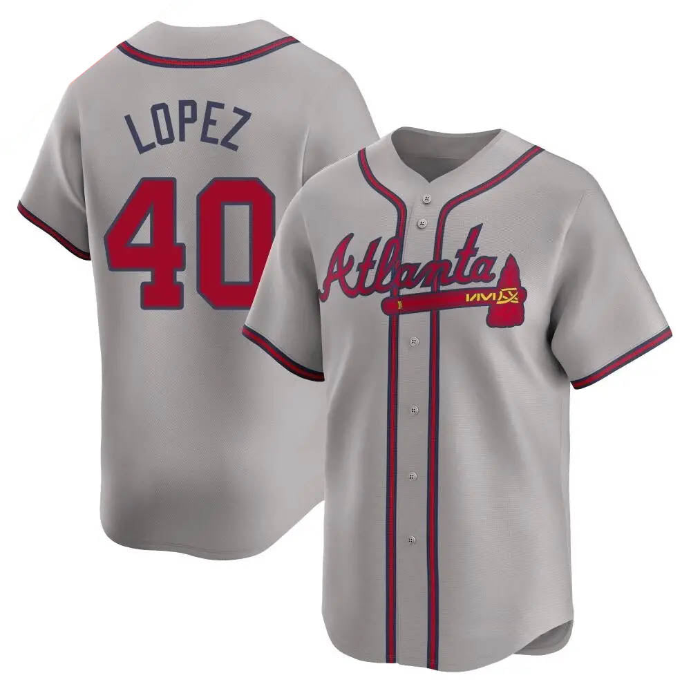 CAdoa A.Braves #40 Reynaldo Lopez player Gray Limited Away Stitched Jerseys