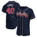 CAdoa A.Braves #40 Reynaldo Lopez player Navy Authentic Alternate Stitched Jerseys