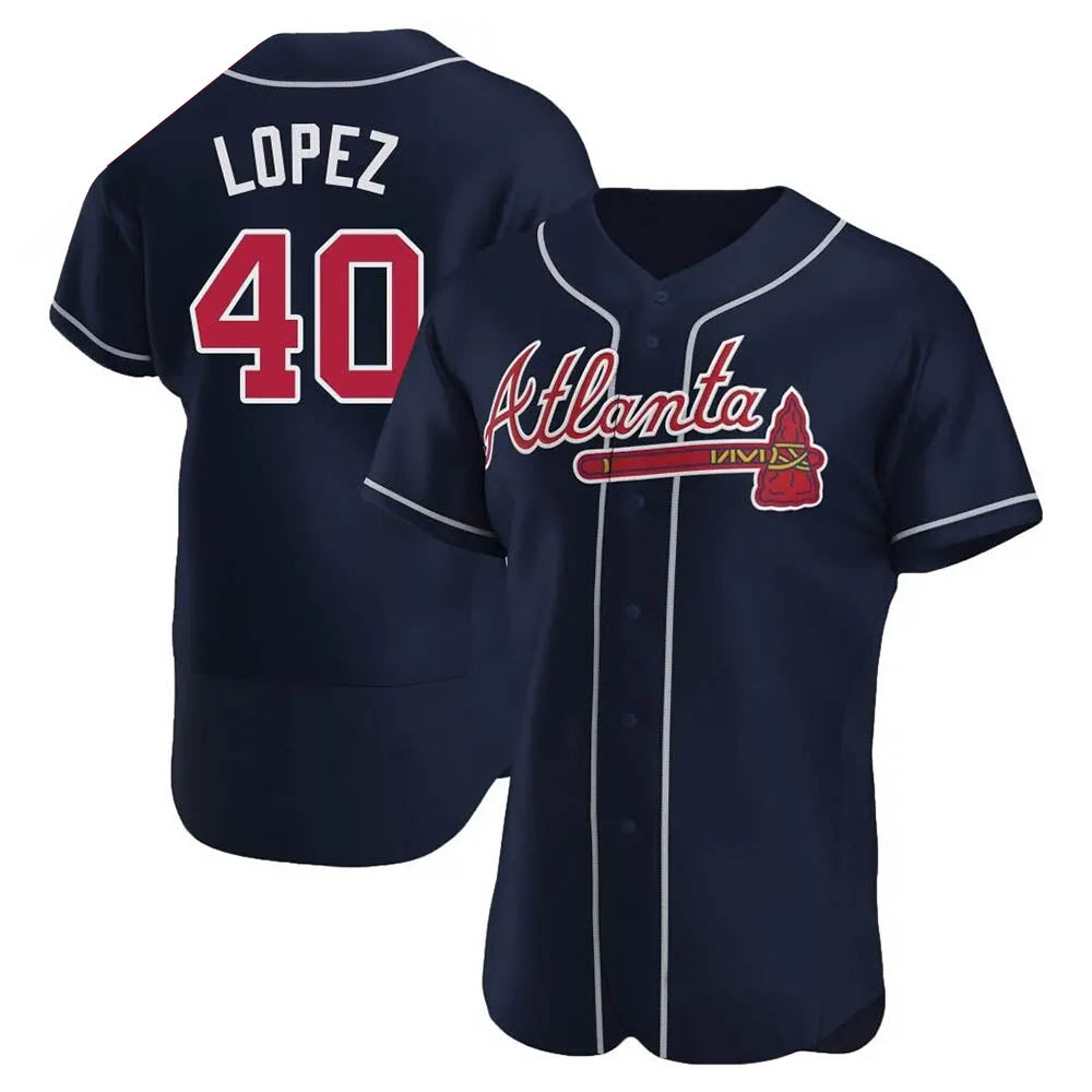CAdoa A.Braves #40 Reynaldo Lopez player Navy Authentic Alternate Stitched Jerseys