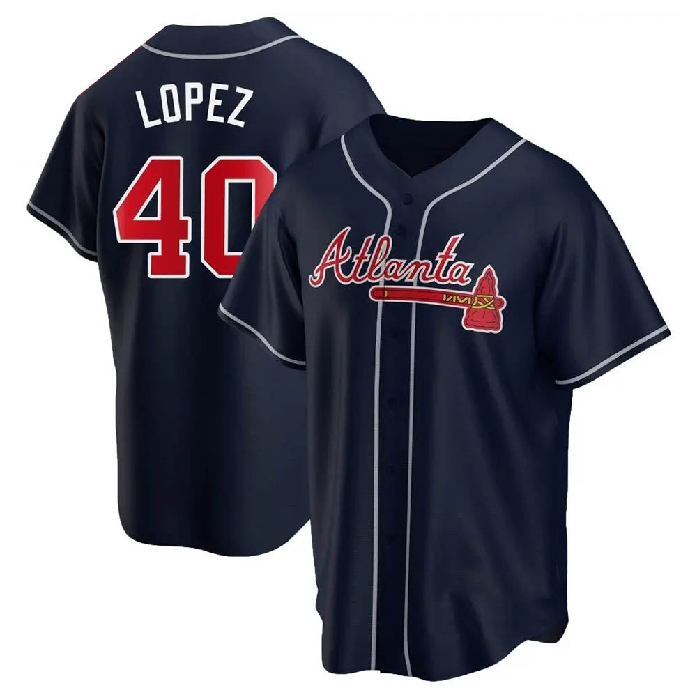 CAdoa A.Braves #40 Reynaldo Lopez player Navy Replica Alternate Stitched Jerseys