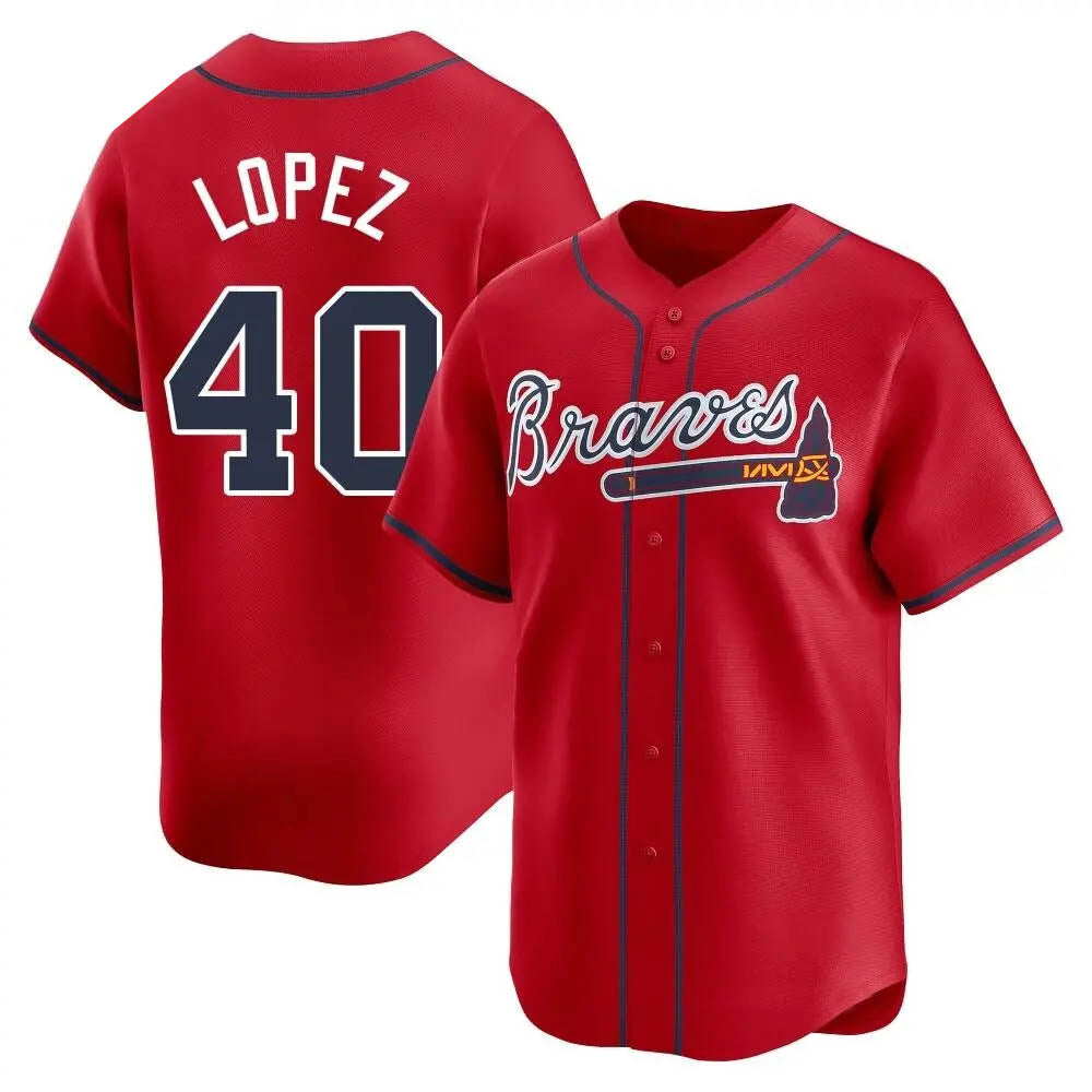 CAdoa A.Braves #40 Reynaldo Lopez player Red Limited Alternate Stitched Jerseys