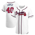 CAdoa A.Braves #40 Reynaldo Lopez player White Authentic Home Stitched Jerseys