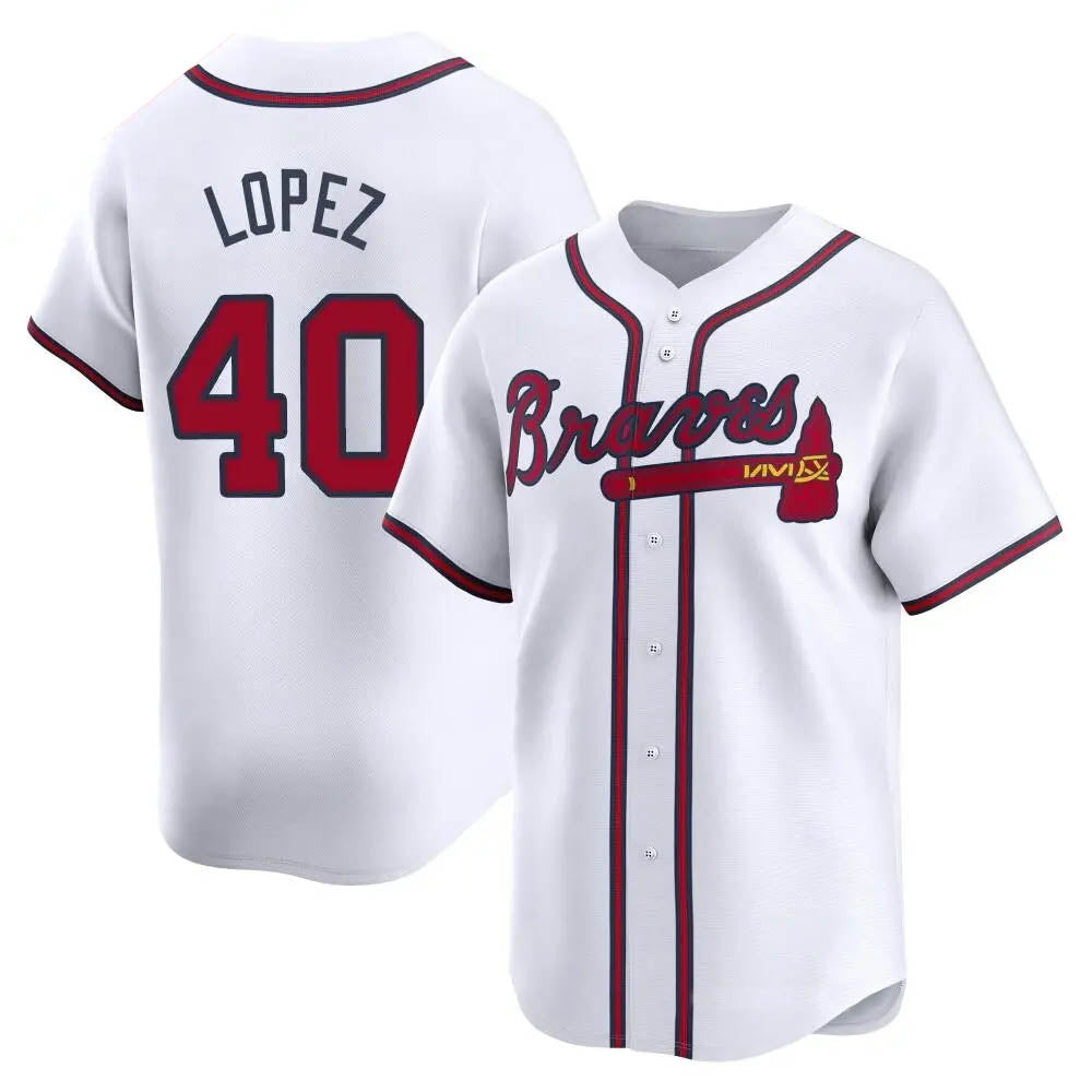 CAdoa A.Braves #40 Reynaldo Lopez player White Limited Home Stitched Jerseys
