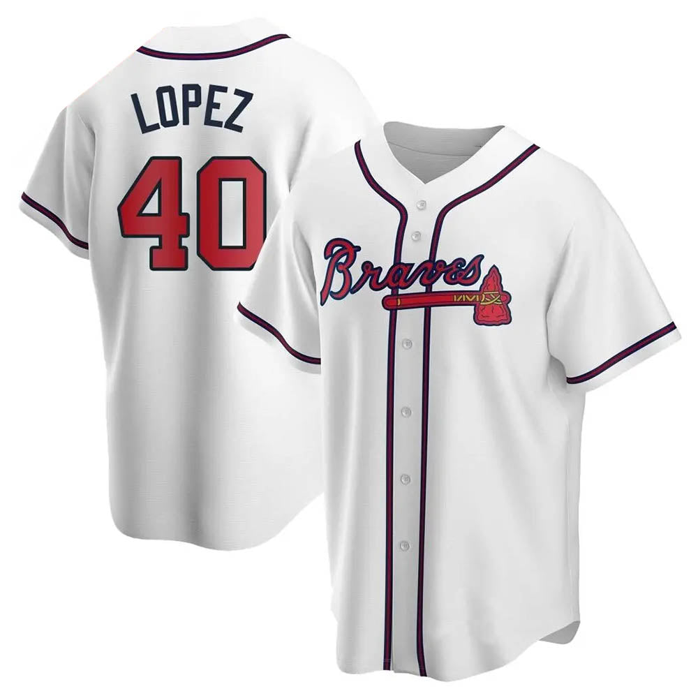 CAdoa A.Braves #40 Reynaldo Lopez player White Replica Home Stitched Jerseys