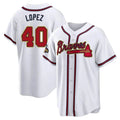 CAdoa A.Braves #40 Reynaldo Lopez player White&Gold Replica Program Stitched Jerseys