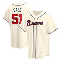 CAdoa A.Braves #51 Chris Sale Player Navy Cream Alternate Replica Stitched Jerseys