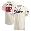 CAdoa A.Braves #66 Grant Holmes Player Cream Authentic Alternate Stitched Jerseys