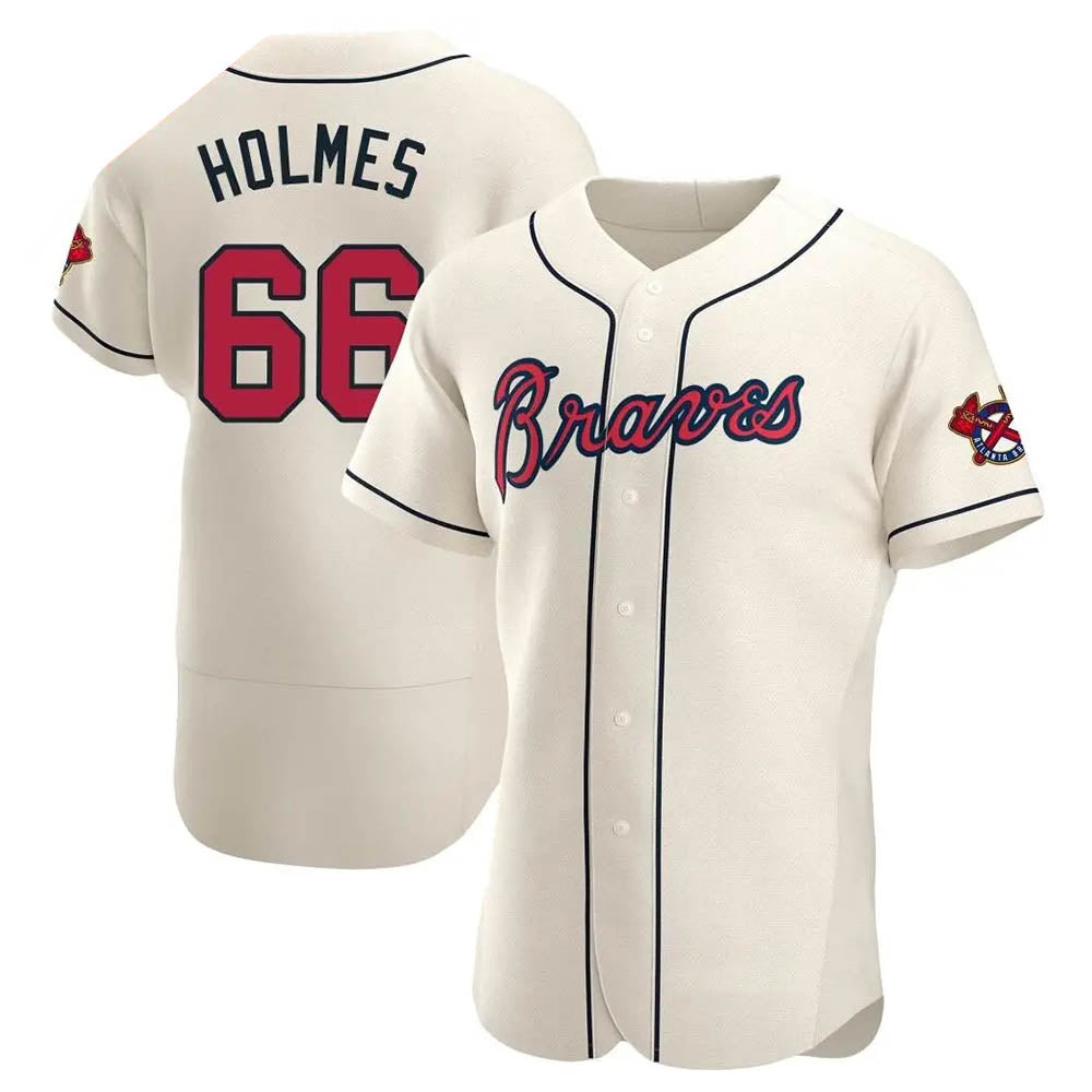 CAdoa A.Braves #66 Grant Holmes Player Cream Authentic Alternate Stitched Jerseys