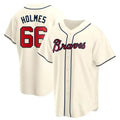 CAdoa A.Braves #66 Grant Holmes Player Cream Replica Alternate Stitched Jerseys