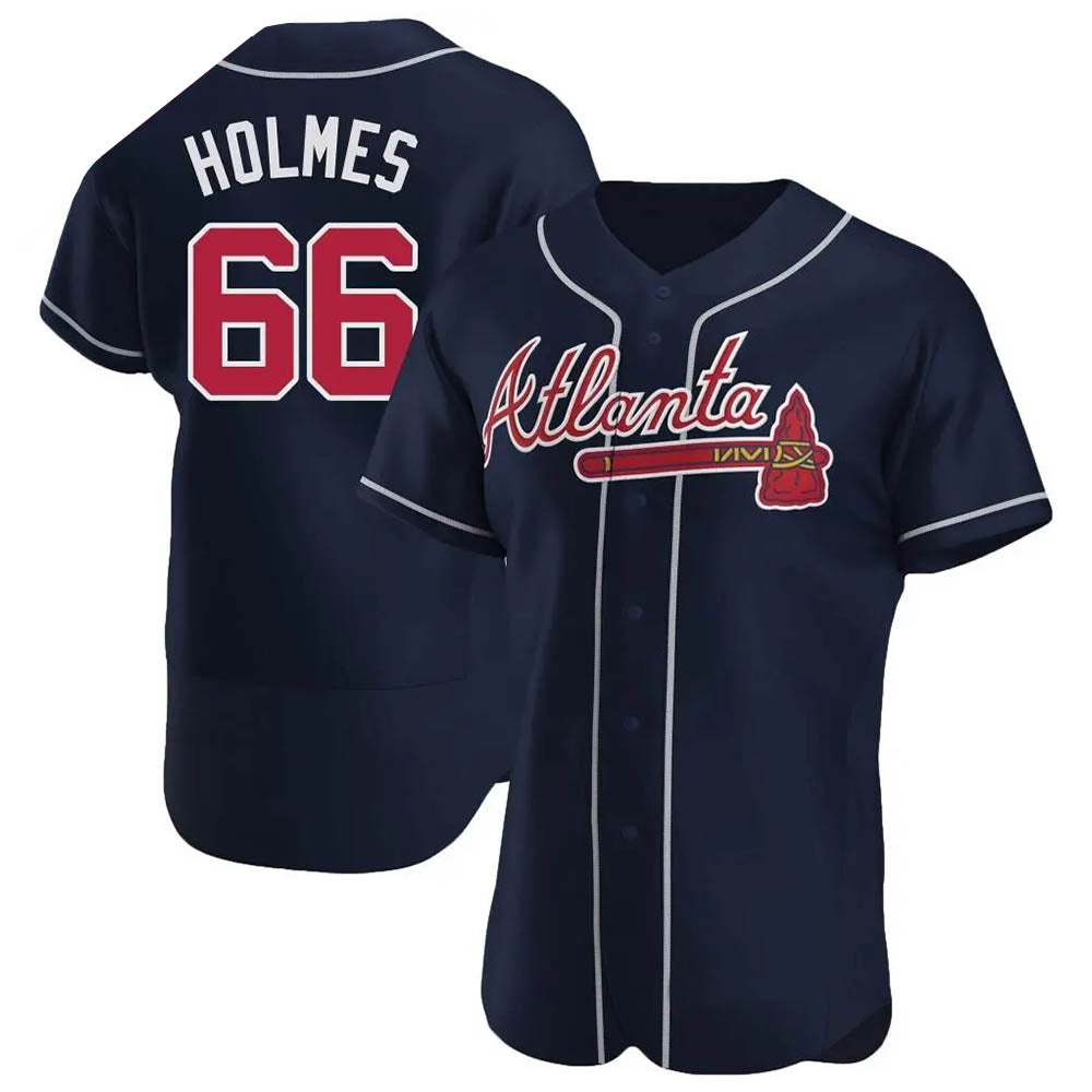 CAdoa A.Braves #66 Grant Holmes Player Navy Authentic Alternate Stitched Jerseys