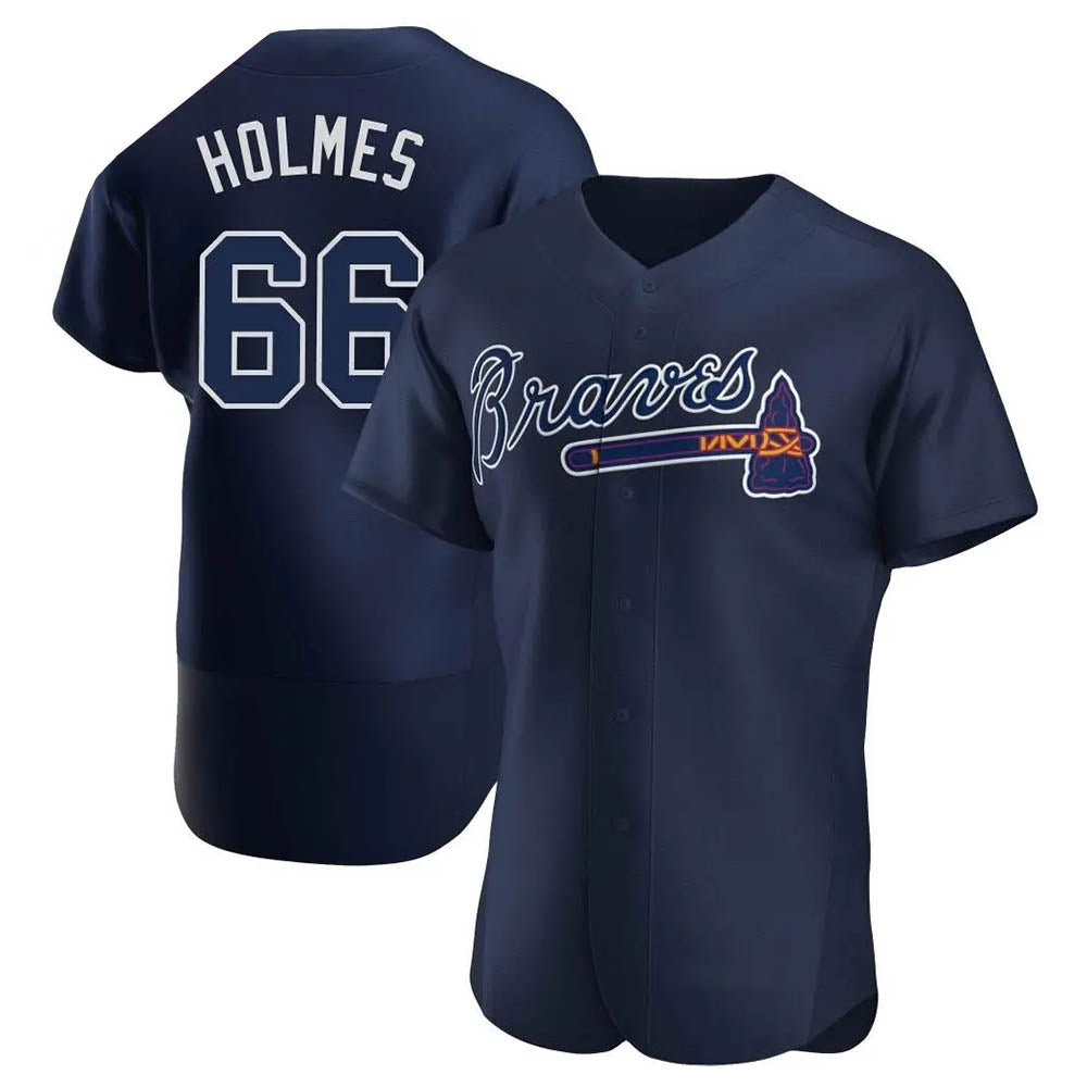 CAdoa A.Braves #66 Grant Holmes Player Navy Authentic Alternate Team Stitched Jerseys