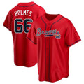 CAdoa A.Braves #66 Grant Holmes Player Red Replica Alternate Stitched Jerseys