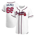 CAdoa A.Braves #66 Grant Holmes Player White Authentic Home Stitched Jerseys
