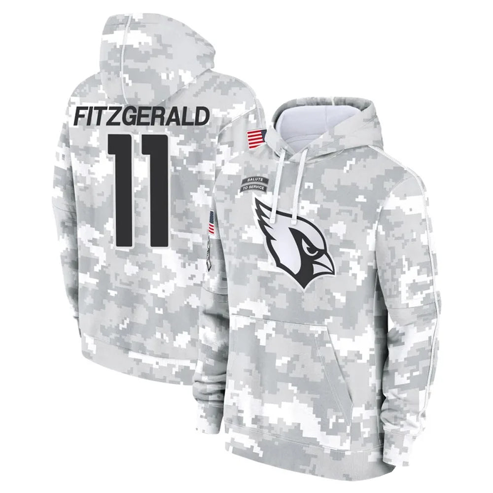 CAdoa A.Cardinals #11 Larry Fitzgerald Player Arctic Camo Salute to Service Limited Hoodie Stitched Jerseys