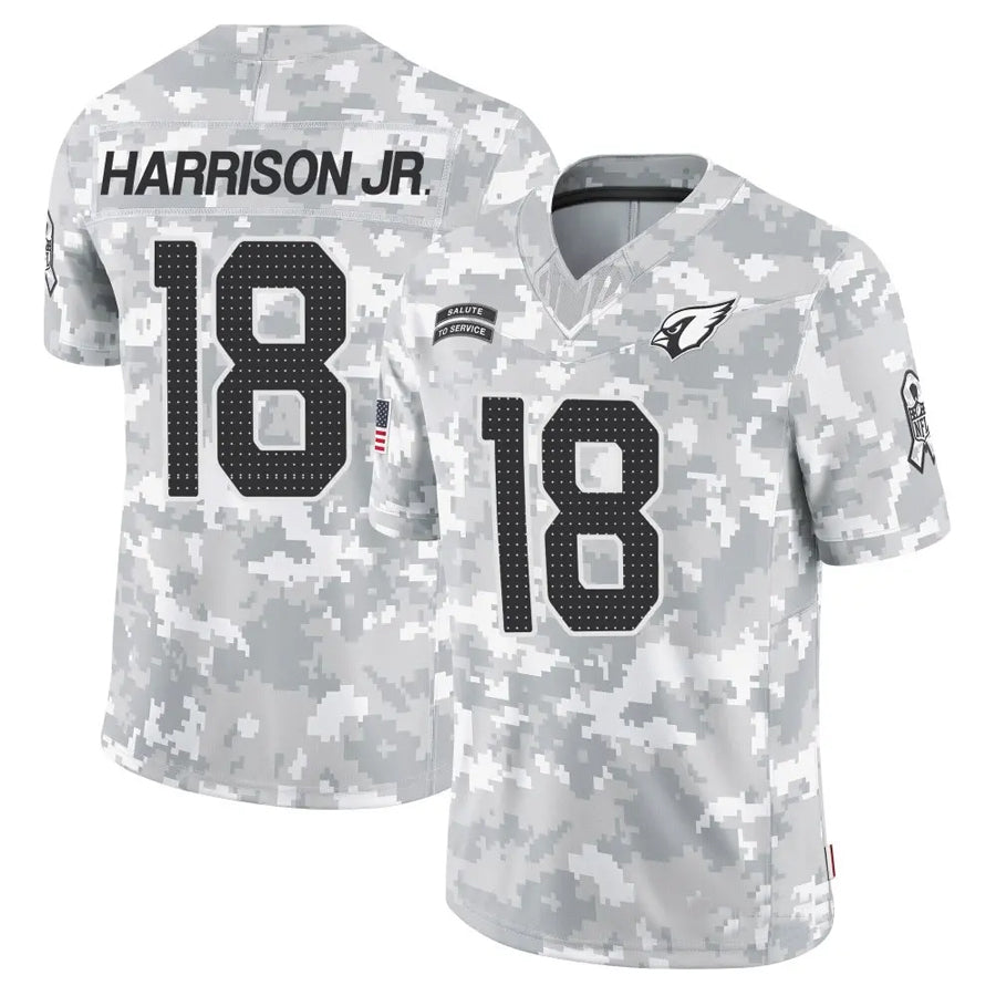 CAdoa A.Cardinals #18 Marvin Harrison Jr. Player Camo Salute to Service Limited Stitched Jerseys
