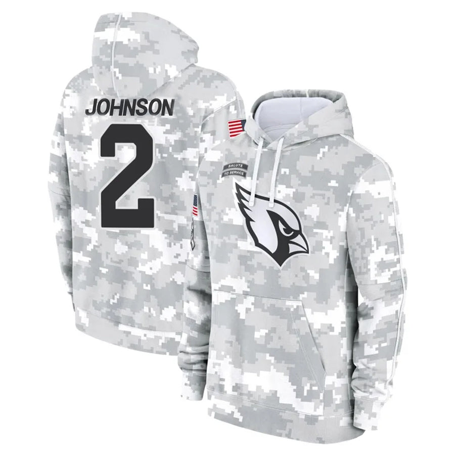 CAdoa A.Cardinals #2 Will Johnson Player Camo Salute to Service Hoodies Stitched Jerseys