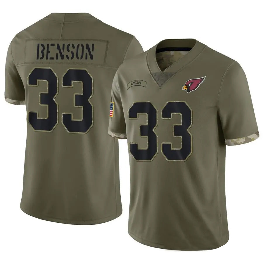CAdoa A.Cardinals #33 Trey Benson Player Olive Salute To Service Limited Game Stitched Jerseys