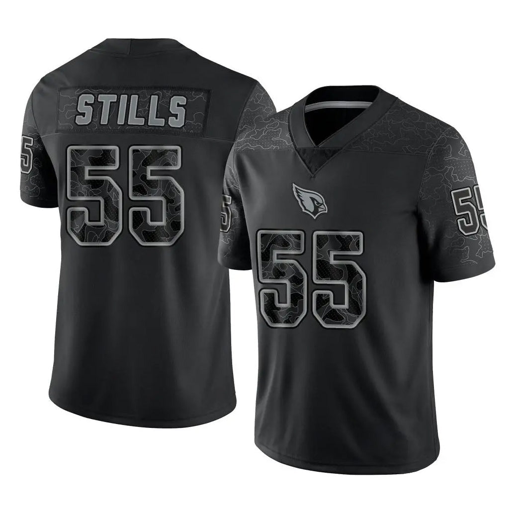 CAdoa A.Cardinals #55 Dante Stills Player Black RFLCTV Limited Home Game Stitched Jerseys
