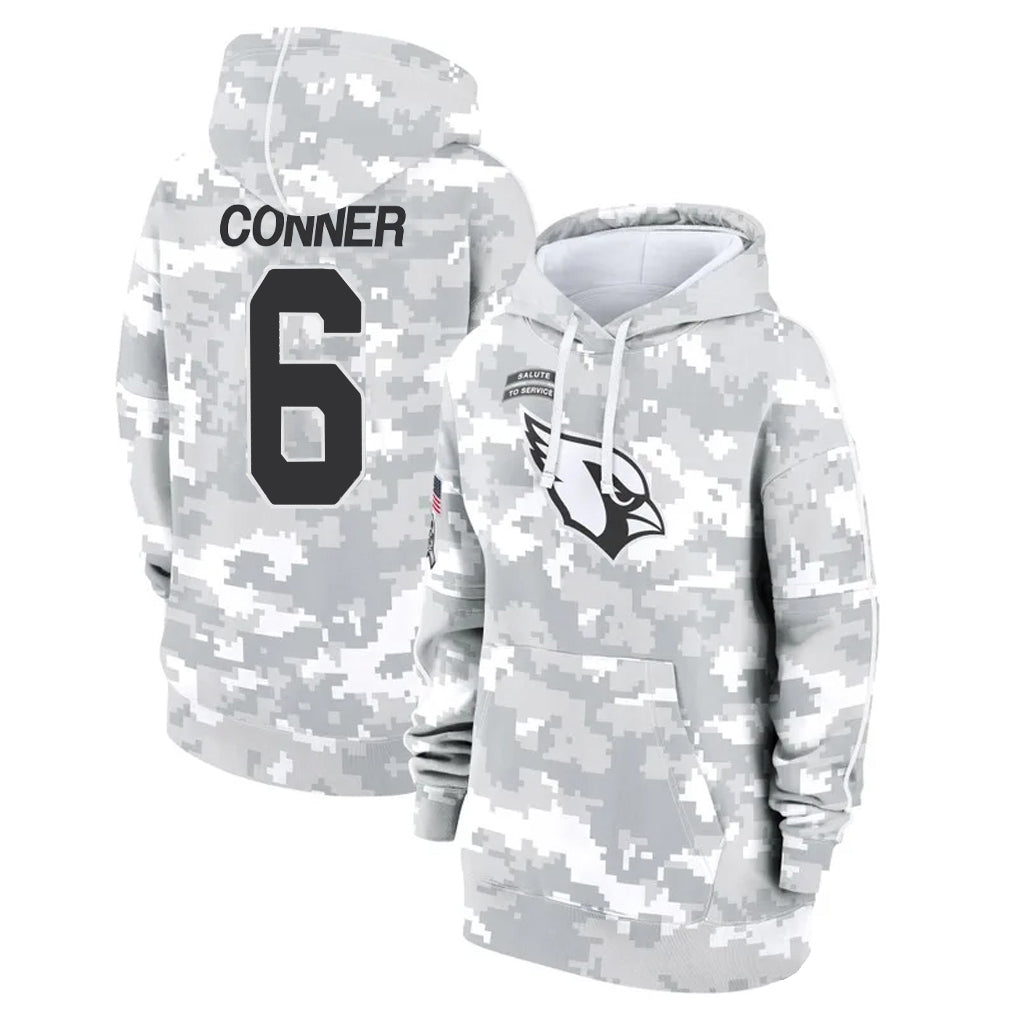 CAdoa A.Cardinals #6 James Conner Player Camo Salute to Service Hoodies Stitched Jerseys