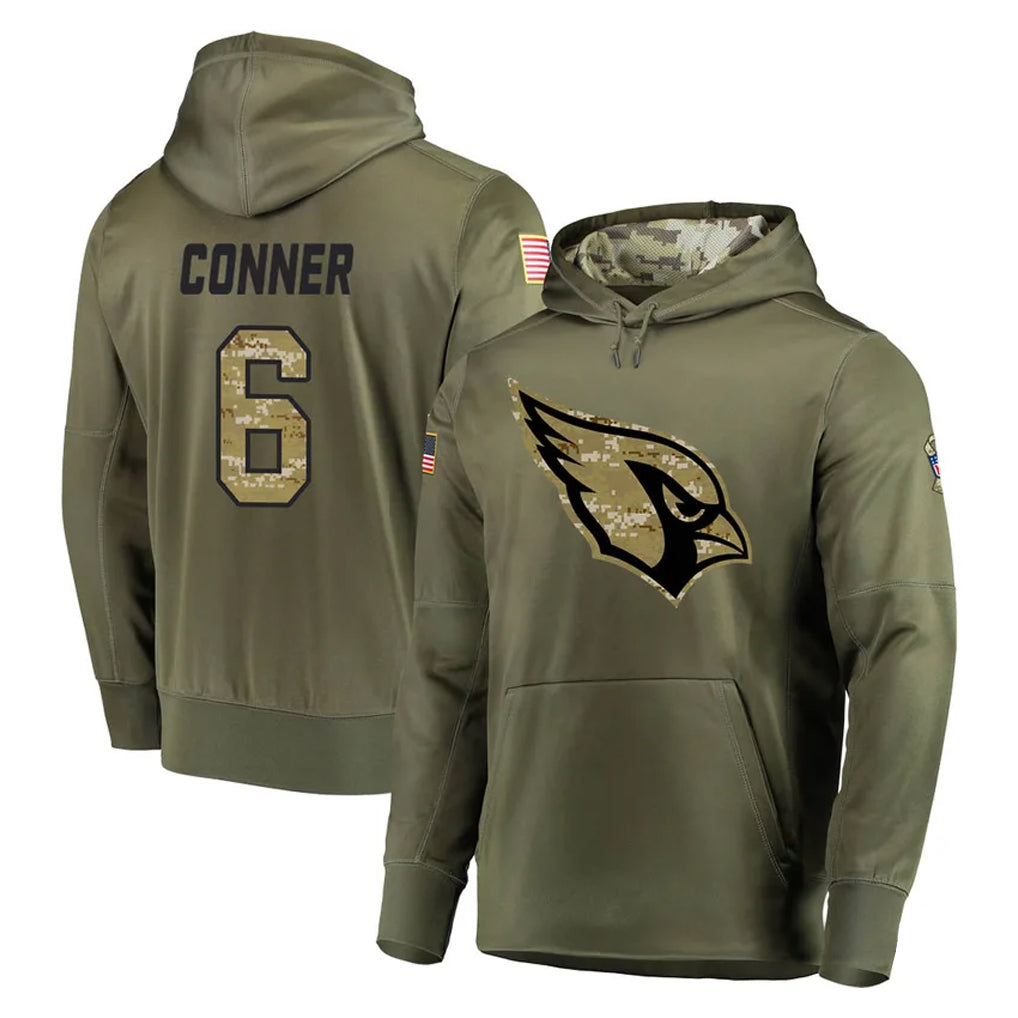 CAdoa A.Cardinals #6 James Conner Player Olive Salute to Service Limited Hoodie Stitched Jerseys