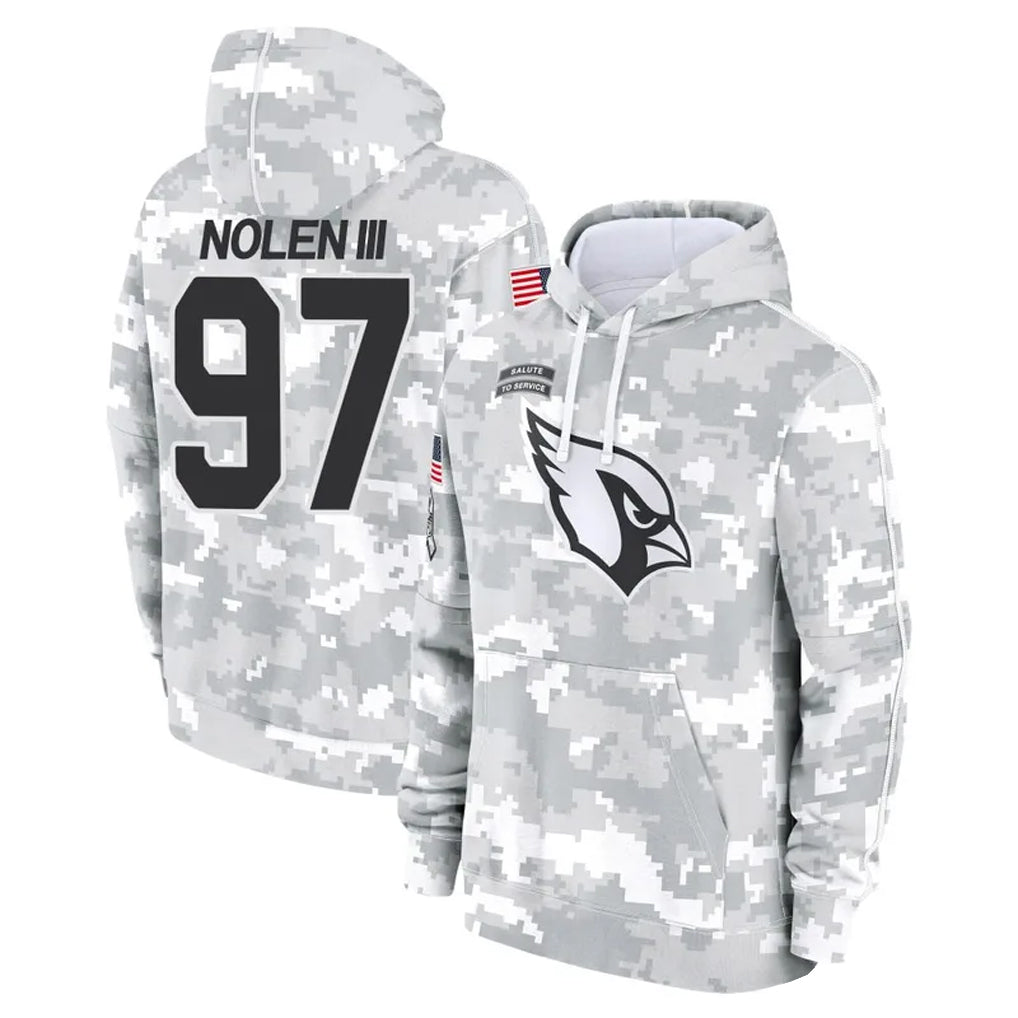 CAdoa A.Cardinals #97 Walter Nolen Player Arctic Camo Salute to Service Limited Hoodies Stitched Jerseys