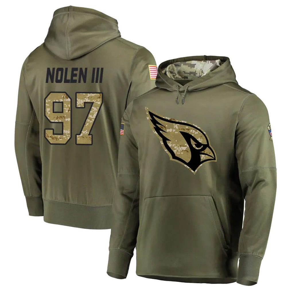 CAdoa A.Cardinals #97 Walter Nolen Player Olive Salute to Service Limited Hoodies Stitched Jerseys
