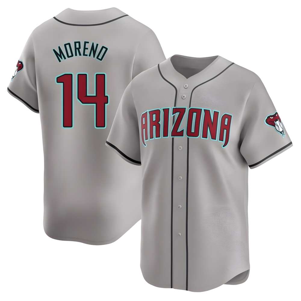 CAdoa A.Diamondbacks #14 Gabriel Moreno Player Gray Limited Away Stitched Jerseys
