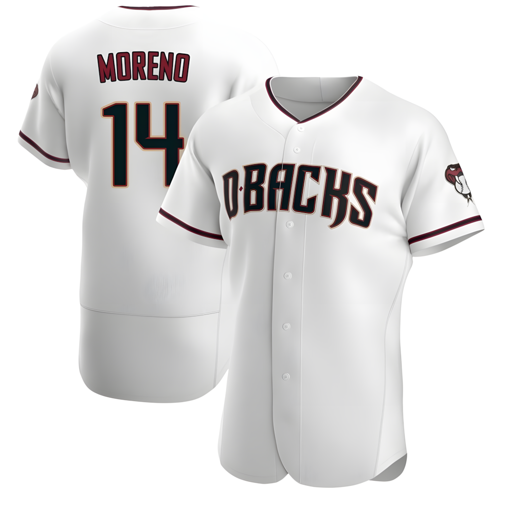 CAdoa A.Diamondbacks #14 Gabriel Moreno Player White Crimson Home Stitched Jerseys