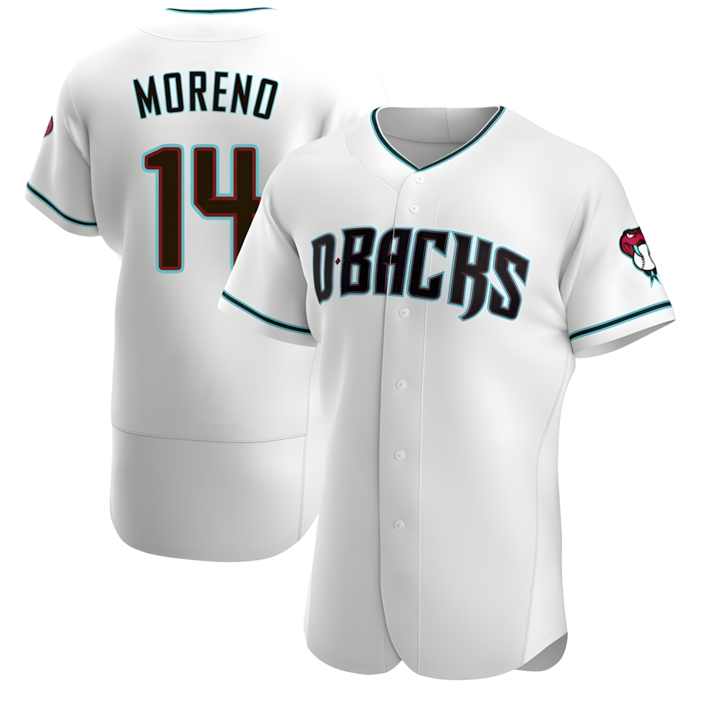 CAdoa A.Diamondbacks #14 Gabriel Moreno Player White Teal Alternate Stitched Jerseys
