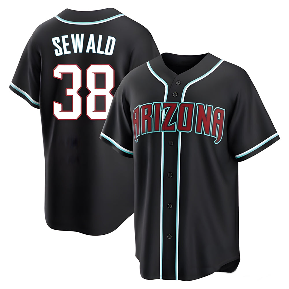 CAdoa A.Diamondbacks #38 Paul Sewald Player  Black Replica Fashion Out Stitched Jersey