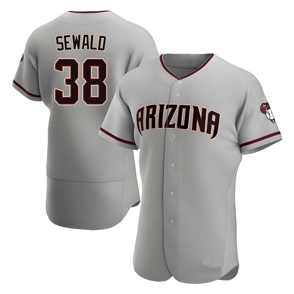 CAdoa A.Diamondbacks #38 Paul Sewald Player Gray Authentic Road Stitched Jersey