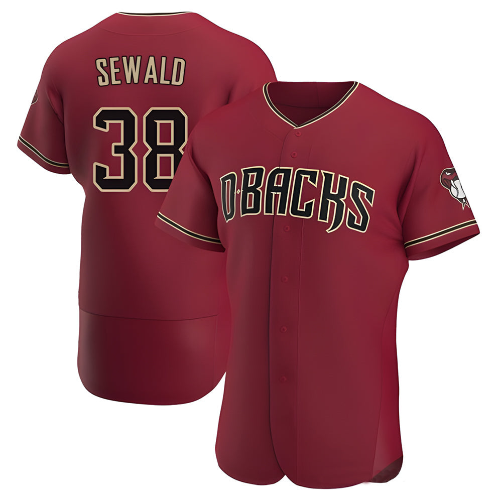 CAdoa A.Diamondbacks #38 Paul Sewald Player Red Crimson Alternate Stitched Jersey