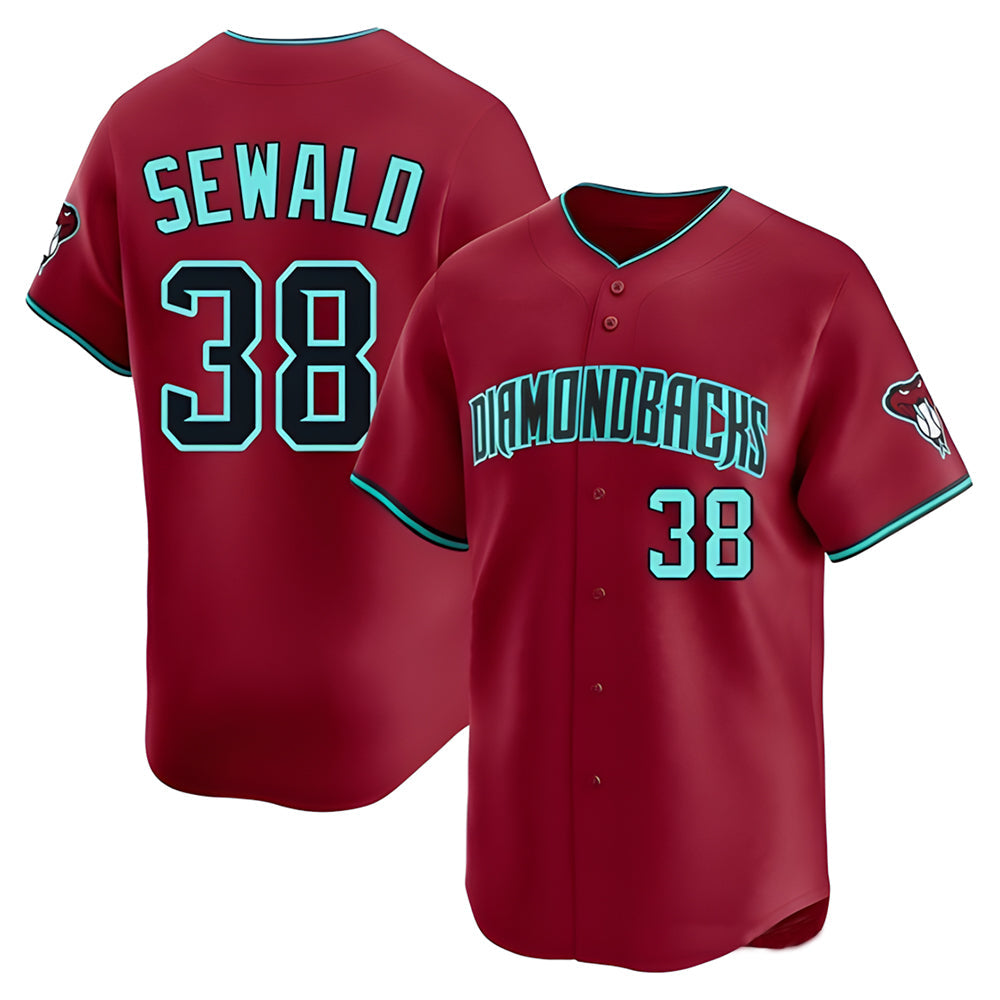 CAdoa A.Diamondbacks #38 Paul Sewald Player Red Limited Alternate Stitched Jersey