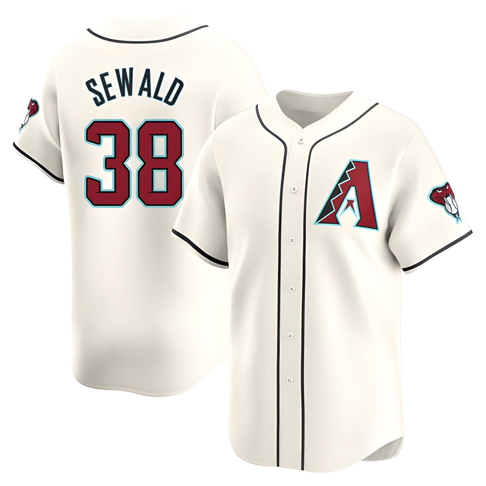 CAdoa A.Diamondbacks #38 Paul Sewald Player White Limited Home Stitched Jersey