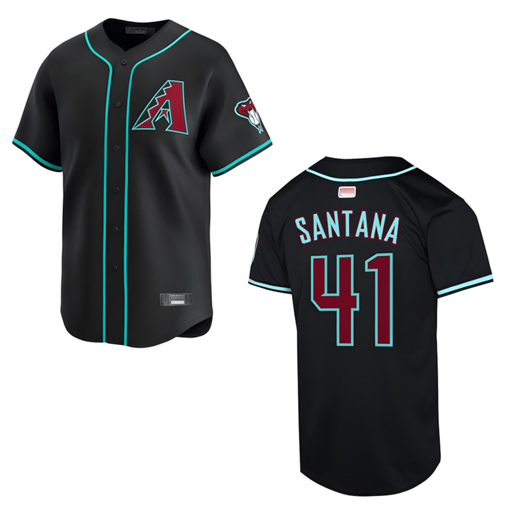 CAdoa A.Diamondbacks #41 Carlos Santana Player Black Player game time Stitched Jersey