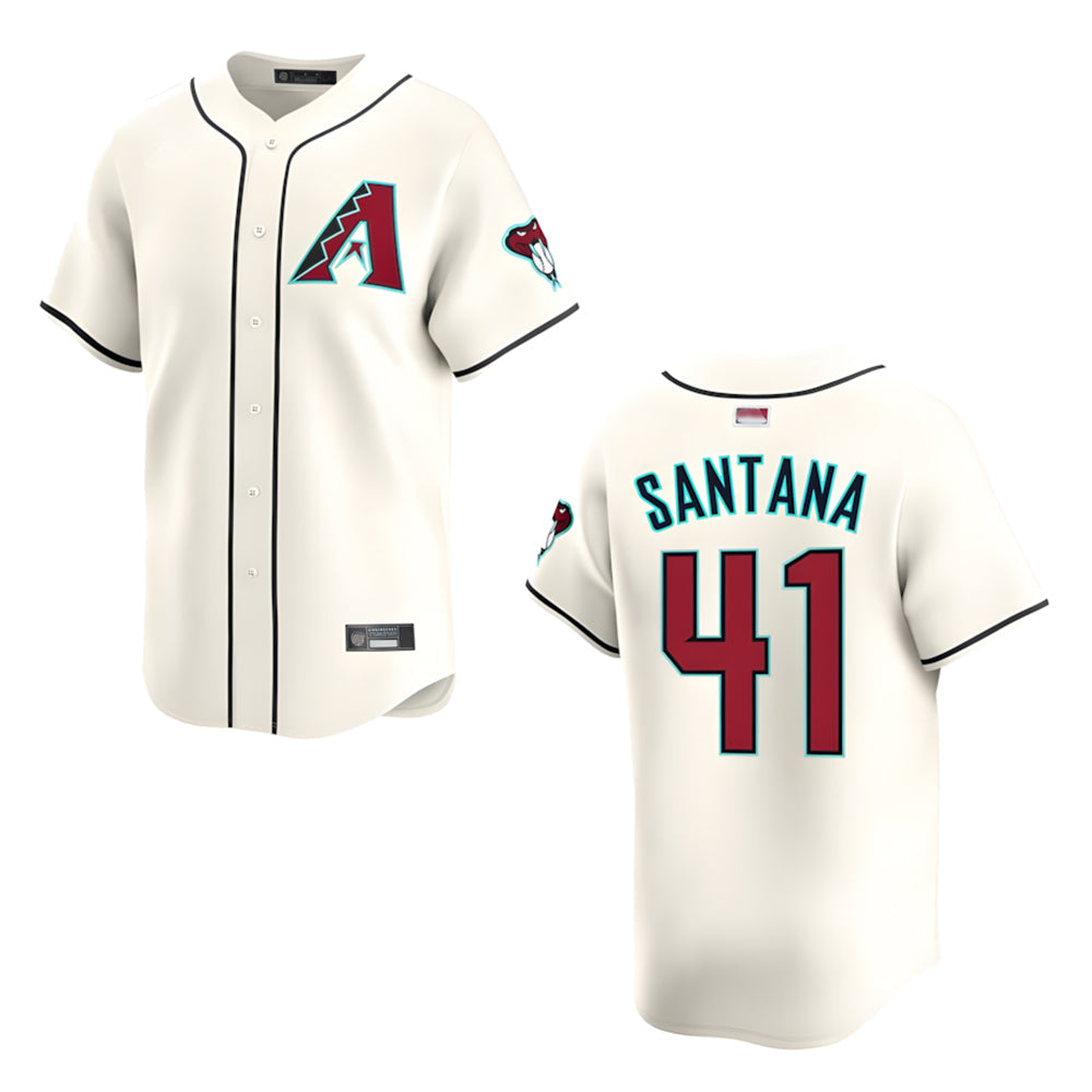CAdoa A.Diamondbacks #41 Carlos Santana Player Cream game time Stitched Jersey