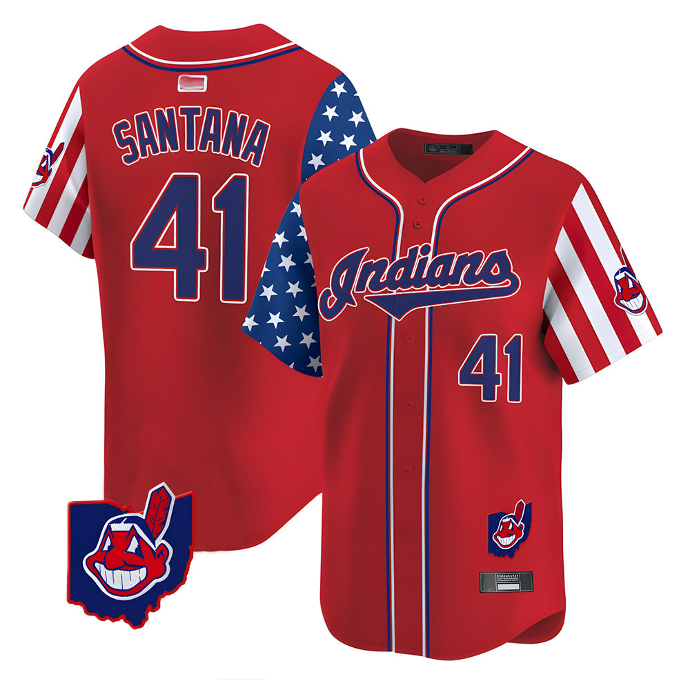CAdoa A.Diamondbacks #41 Carlos Santana Player Red Independence Day Vapor Premier Limited Stitched Jersey