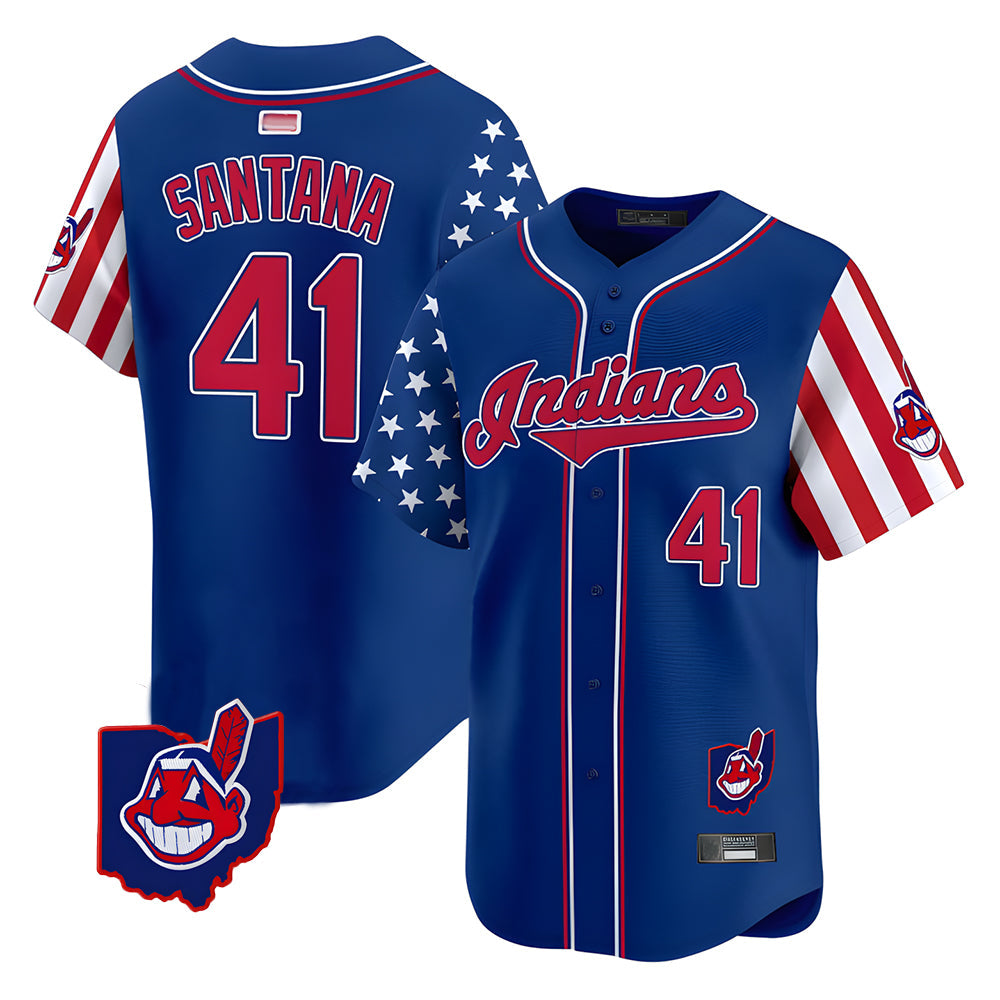 CAdoa A.Diamondbacks #41 Carlos Santana Player Royal Independence Day Vapor Premier Limited Stitched Jersey