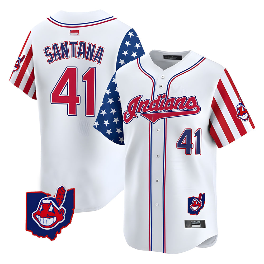 CAdoa A.Diamondbacks #41 Carlos Santana Player White Independence Day Vapor Premier Limited Stitched Jersey