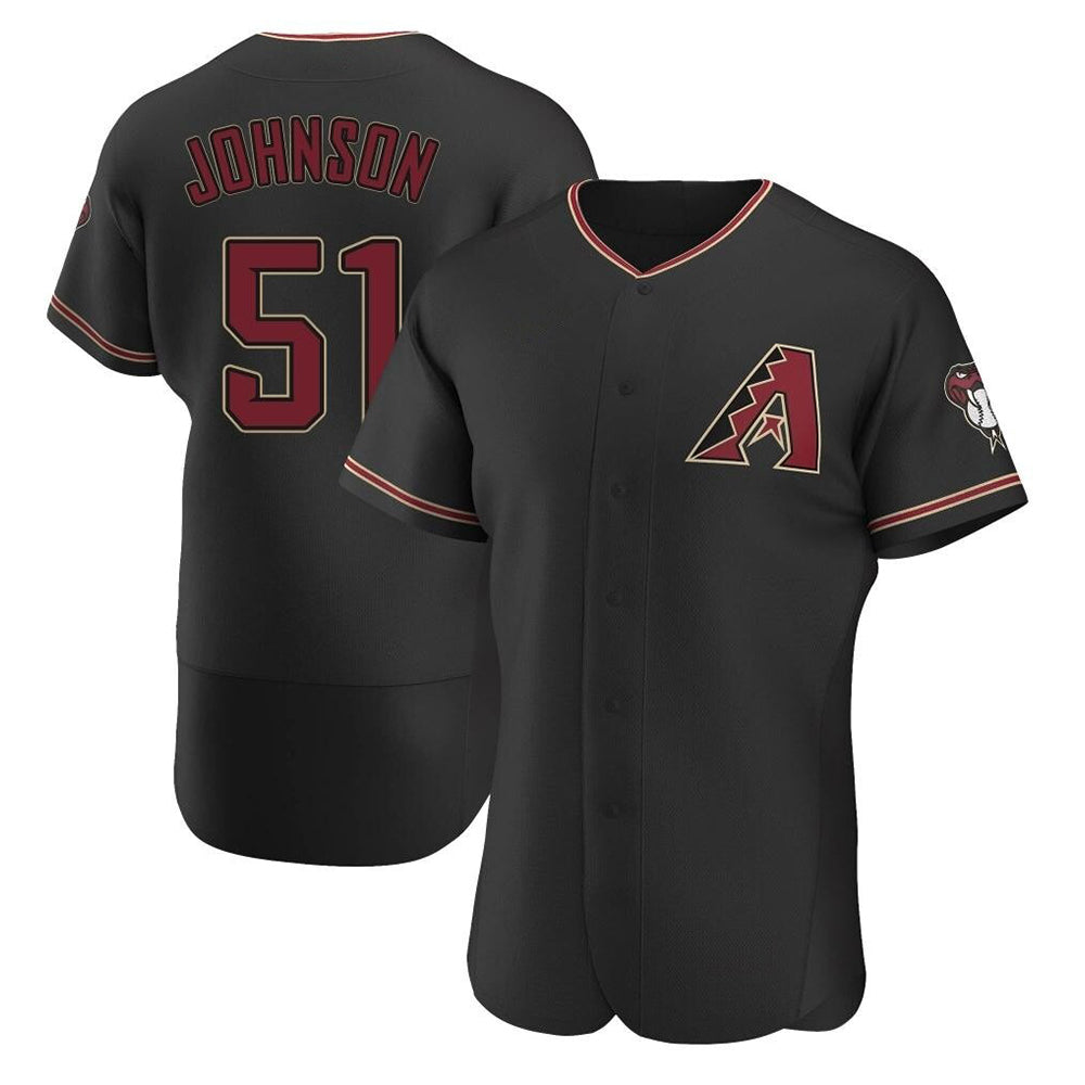 CAdoa A.Diamondbacks #51 Randy Johnson Player Black Authentic Alternate Stitched Jerseys
