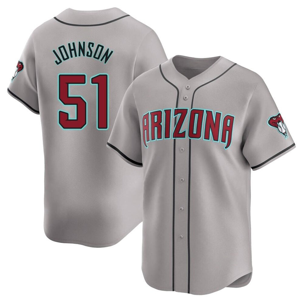 CAdoa A.Diamondbacks #51 Randy Johnson Player Gray Limited Away Stitched Jerseys