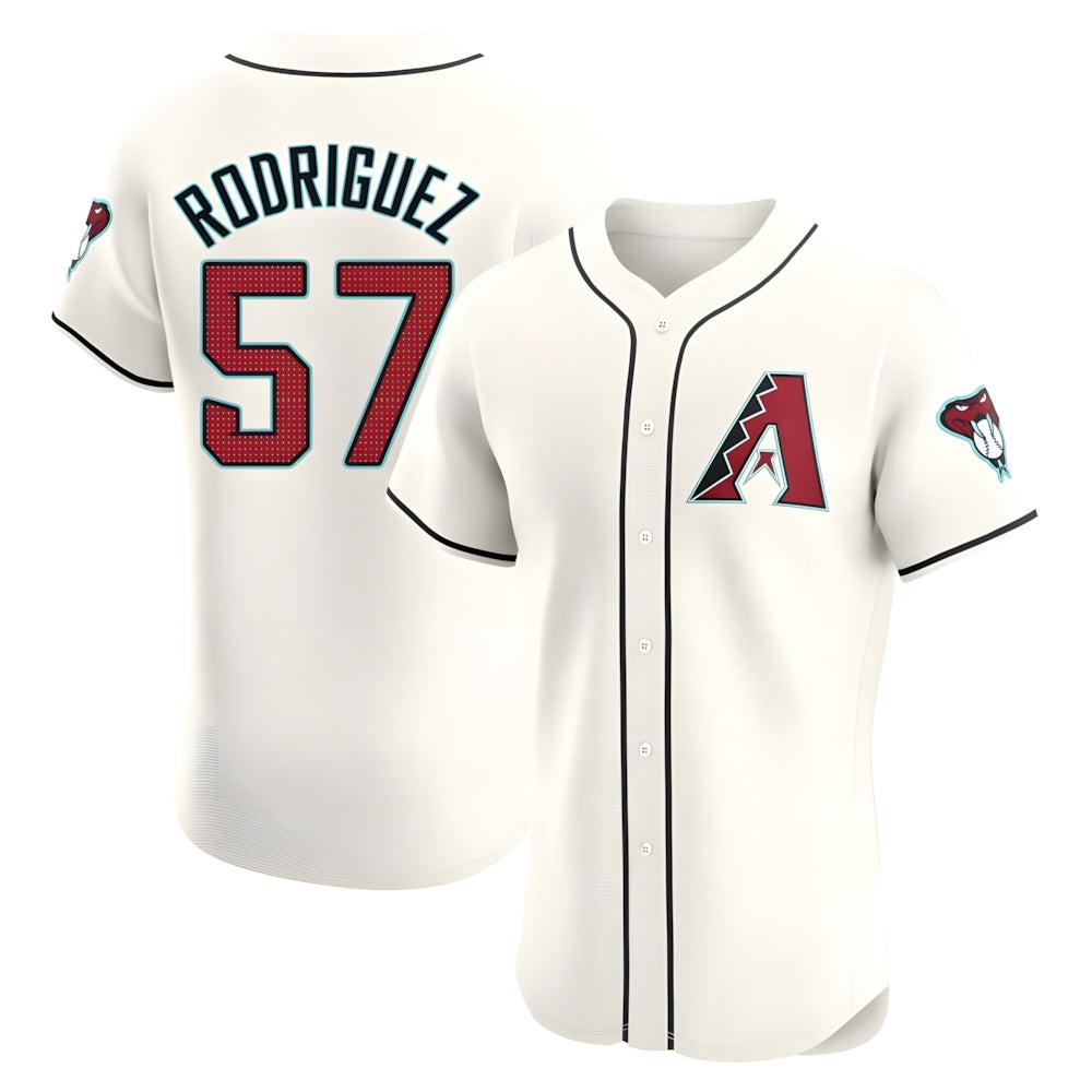 CAdoa A.Diamondbacks #57 Eduardo Rodriguez Player Cream Elite Home Stitched Jersey