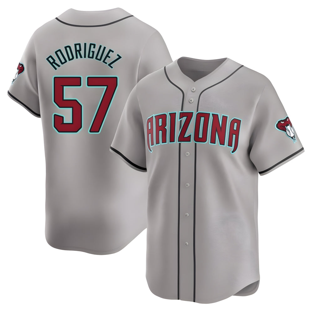CAdoa A.Diamondbacks #57 Eduardo Rodriguez Player Gray Limited Away Stitched Jersey